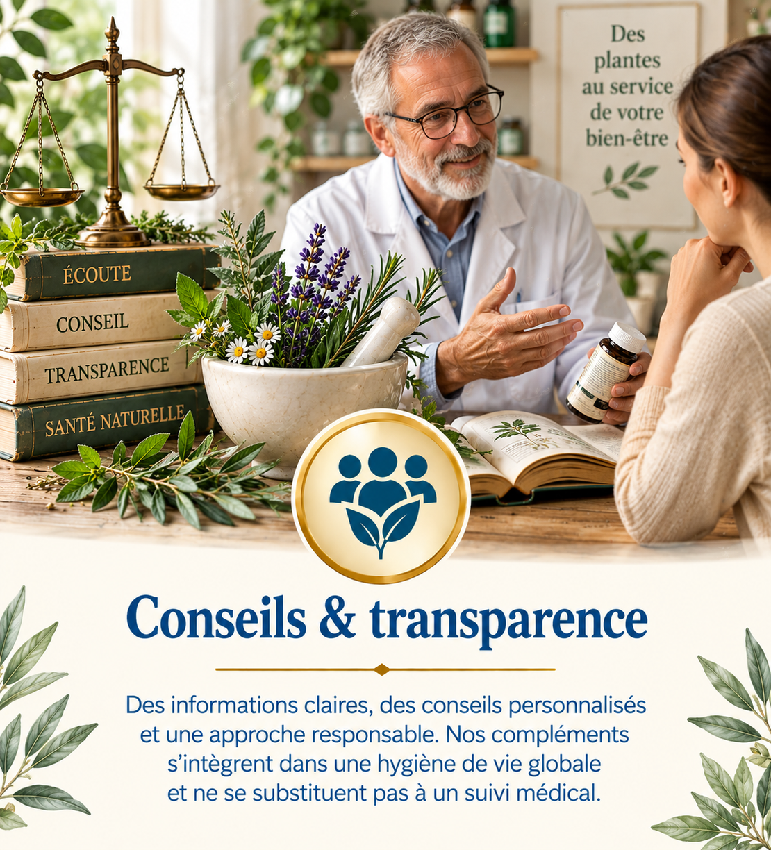 Professionnel de santé discutant avec une personne dans un cadre rassurant